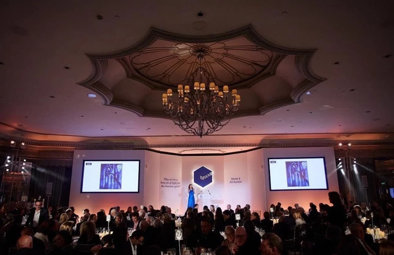 An original Mccreedy painting auctioned at the BFAMI Art Auction Dinner, The Dorchester, London
